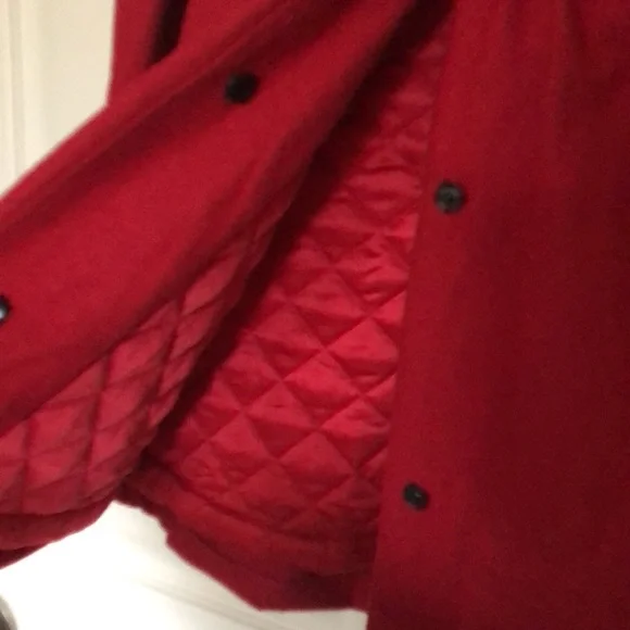NWT Hartstrings faux fur red wool coat 6X - Picture 4 of 9